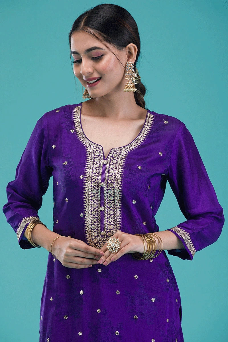 Purple colour dress for diwali