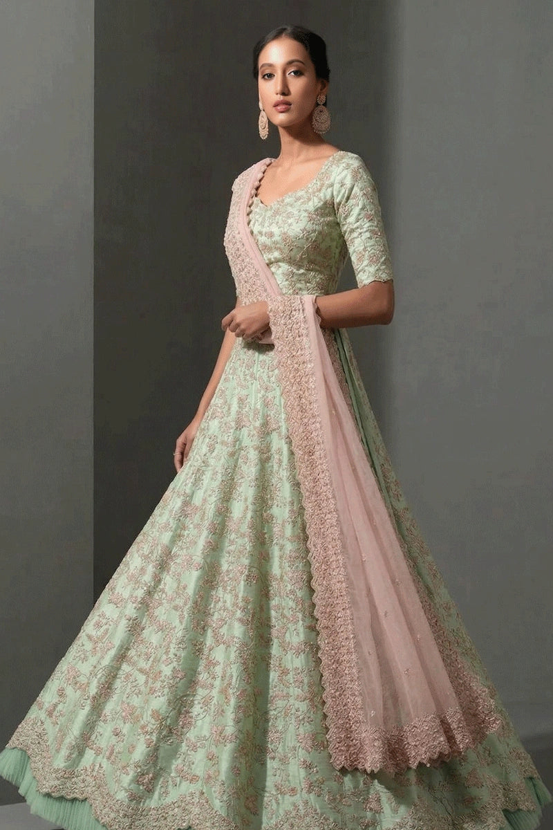 heavy sequin work silk lehenga choli