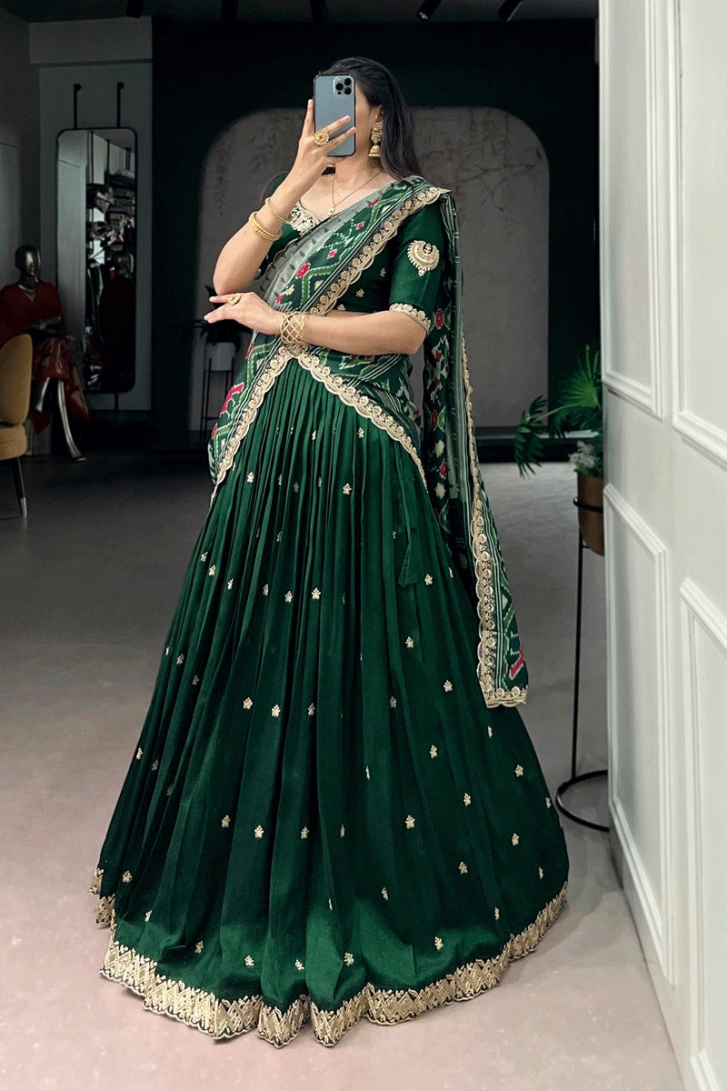 ethnic green lehenga for wedding