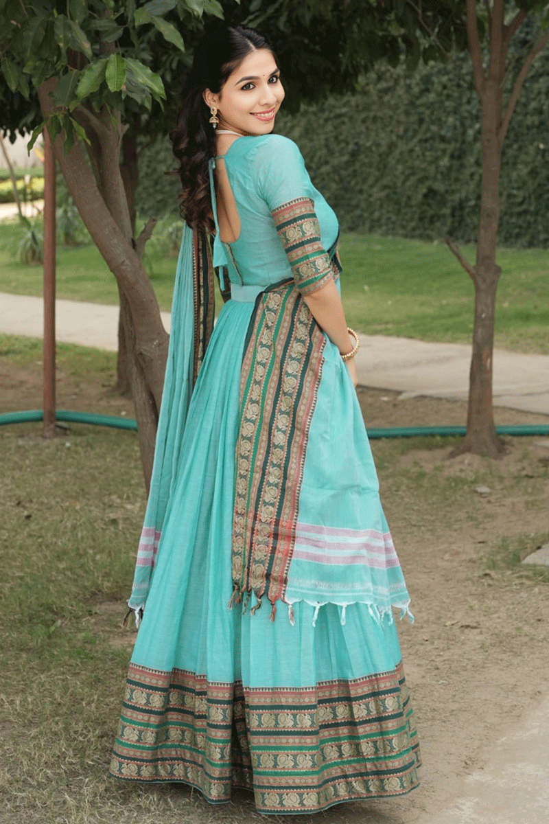 ethnic half saree for pongal