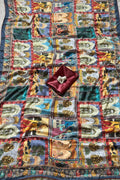 ethnic mirror work saree for women