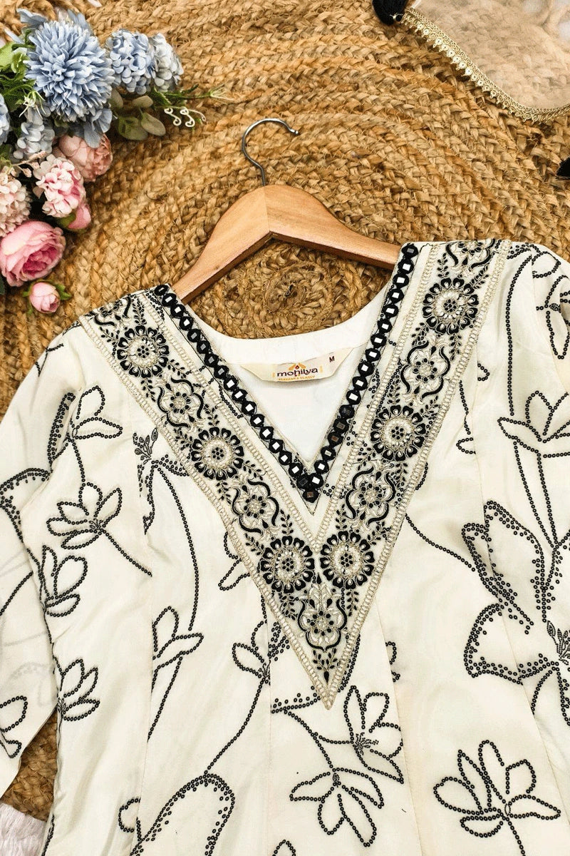 fashionable floral anarkali gown