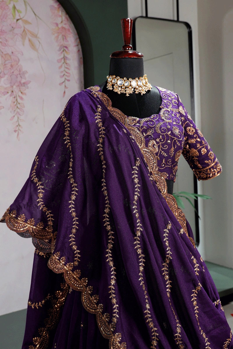 fashionable sequin lehenga design