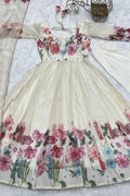 fashionable white floral dress