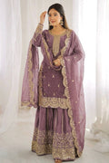 festive silk sharara suit
