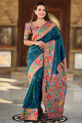 firozi color saree