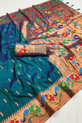 firozi color saree for wedding party