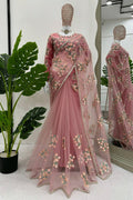 flower designer saree for reception