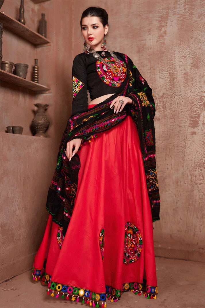 full sleeve black blouse for red lehenga