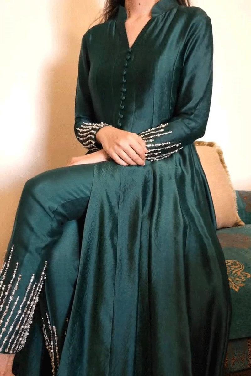 Dark Green Color Kurti Set For Mehendi Rasam - Anaya Designer Studio Dark Green Color Kurti Set For Mehendi Rasam - Anaya Designer Studio