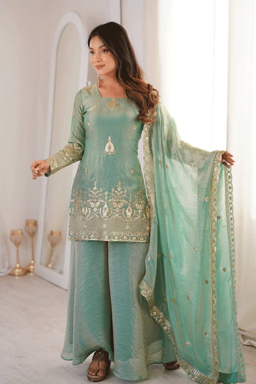 full sleeves sharara palazzo set