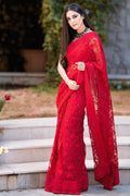 fully red saree for karva chauth