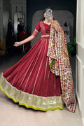 gamthi print dupatta lehenga choli