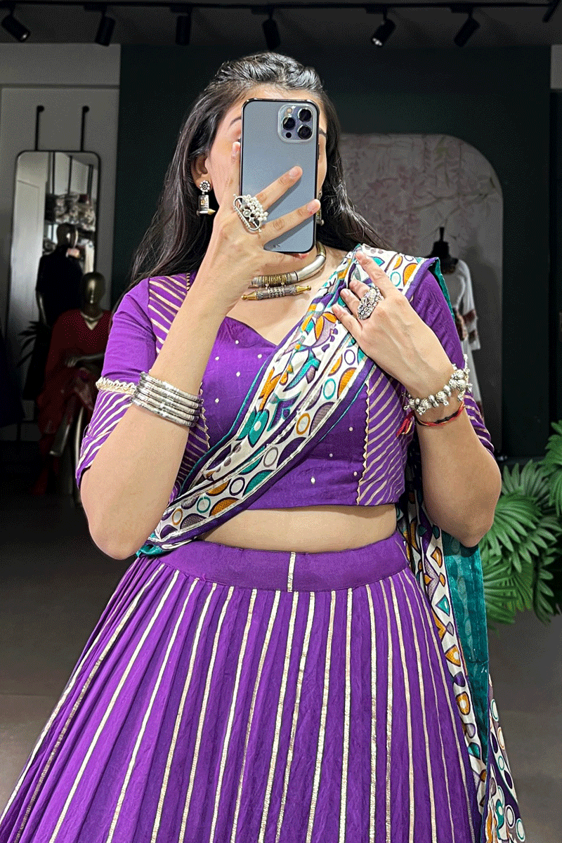 gamthi print lehenga choli for garba