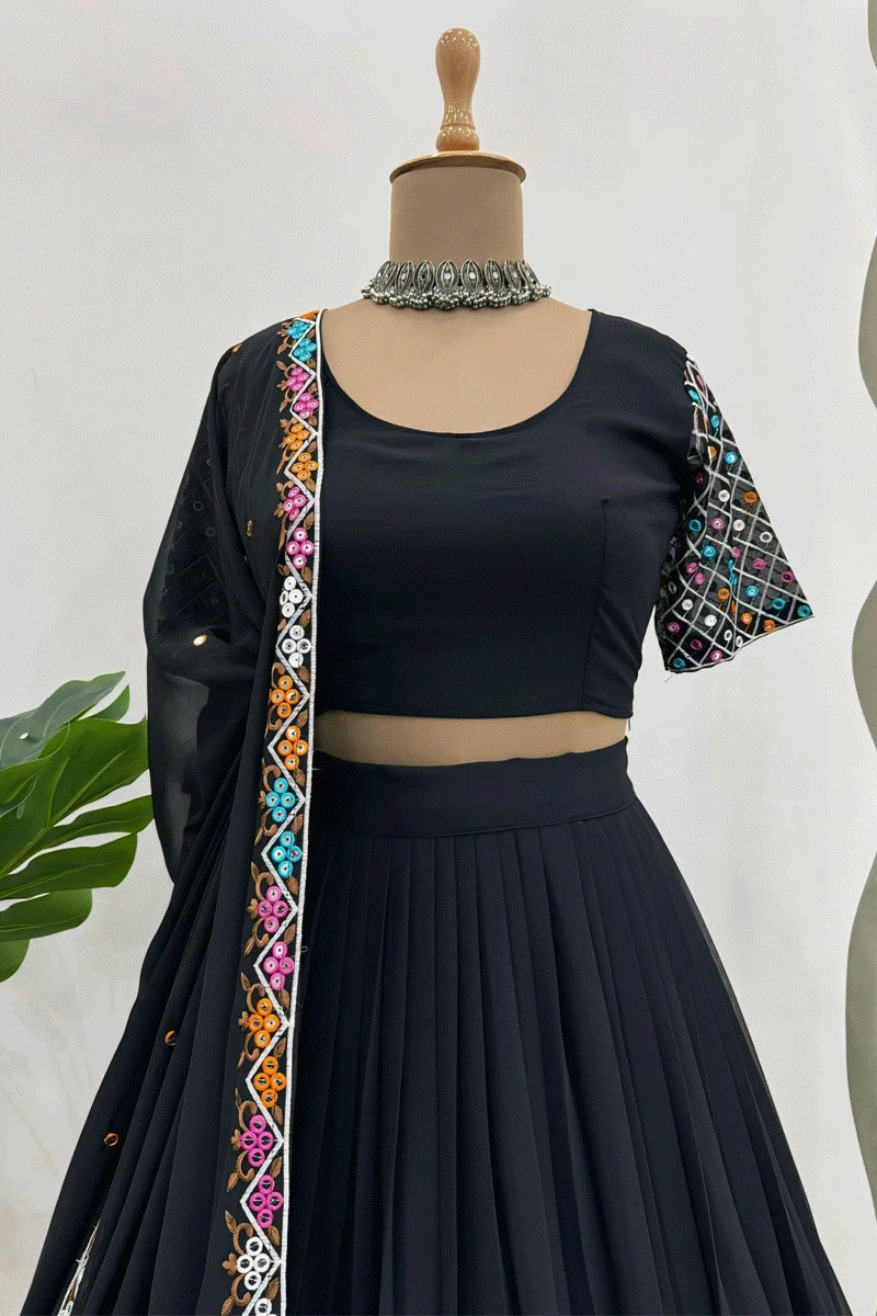 all black chaniya choli for navratri