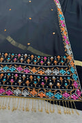 gamthi work black colour dupatta for navratri