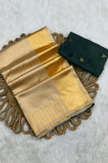 golden colour saree for dhanteras pooja