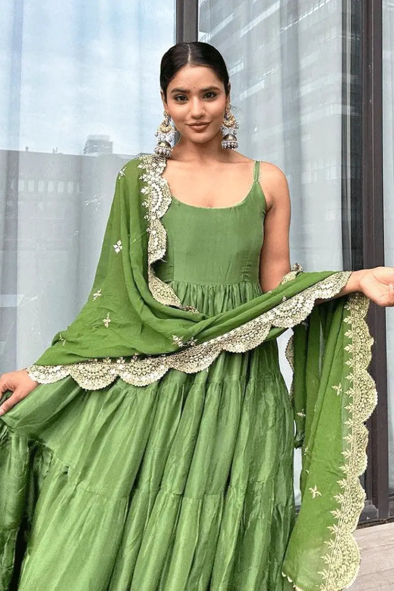 green color dress for girl
