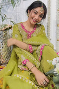 grass green sharara suit