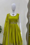 grass green top plazo for sister wedding 