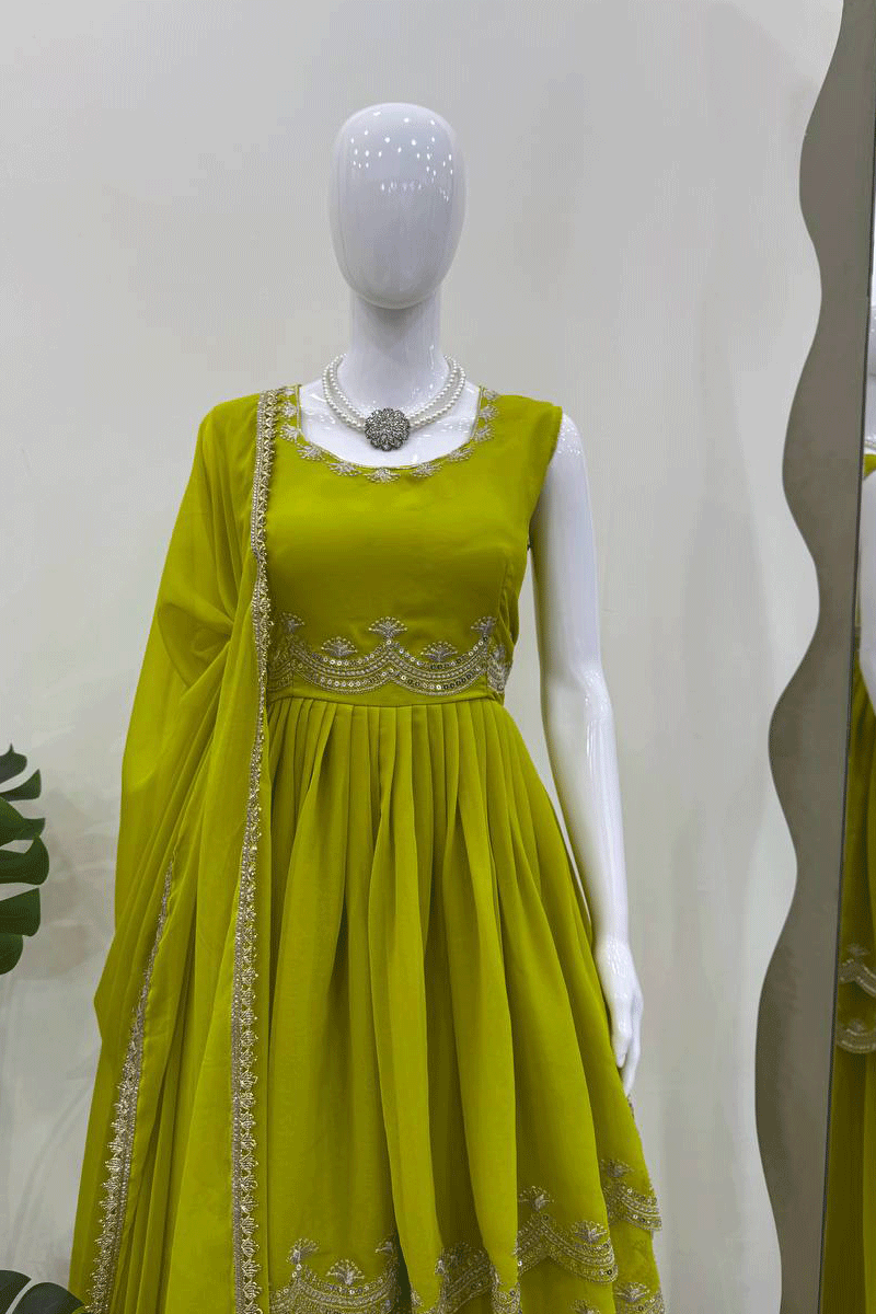 grass green top plazo for sister wedding 