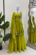 grass green top plazo for wedding 