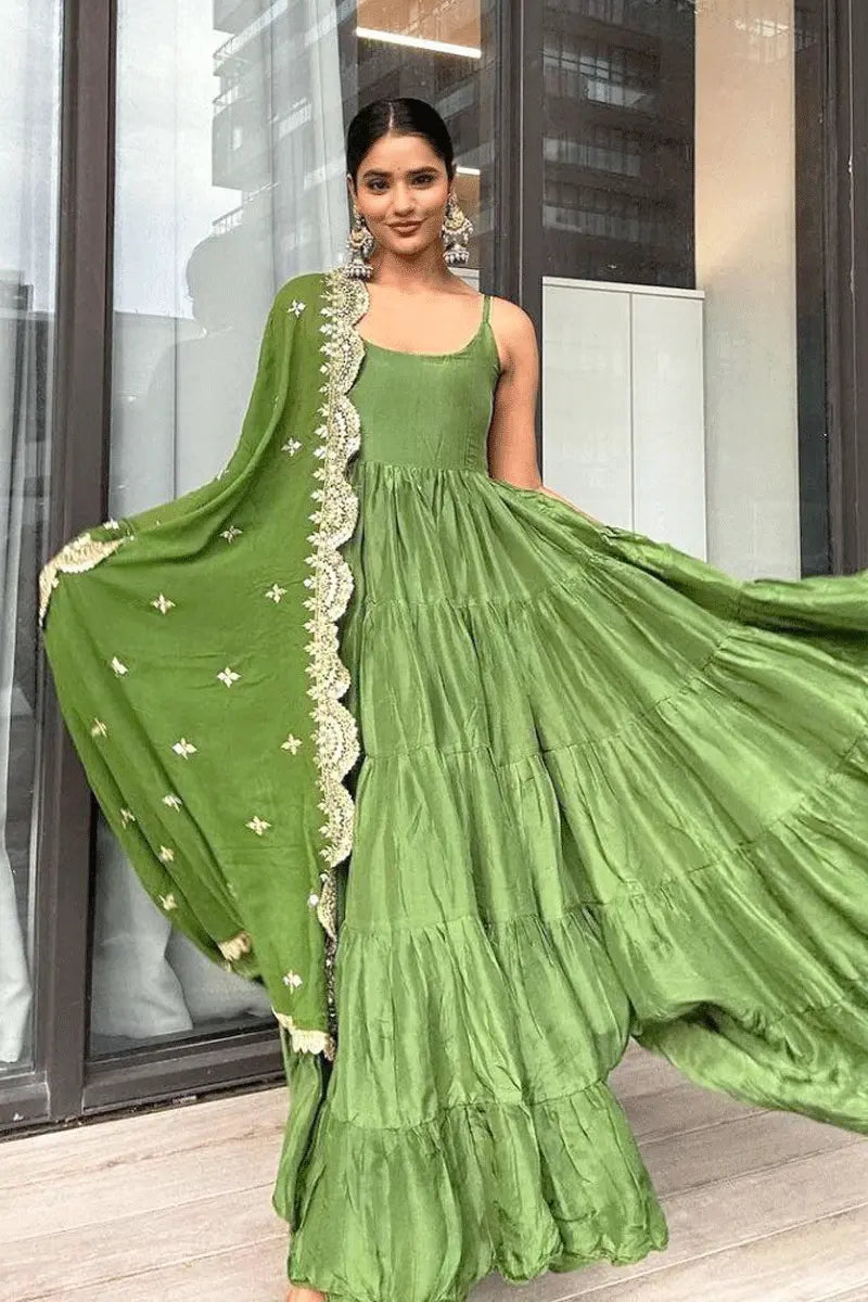 green color dress for girl