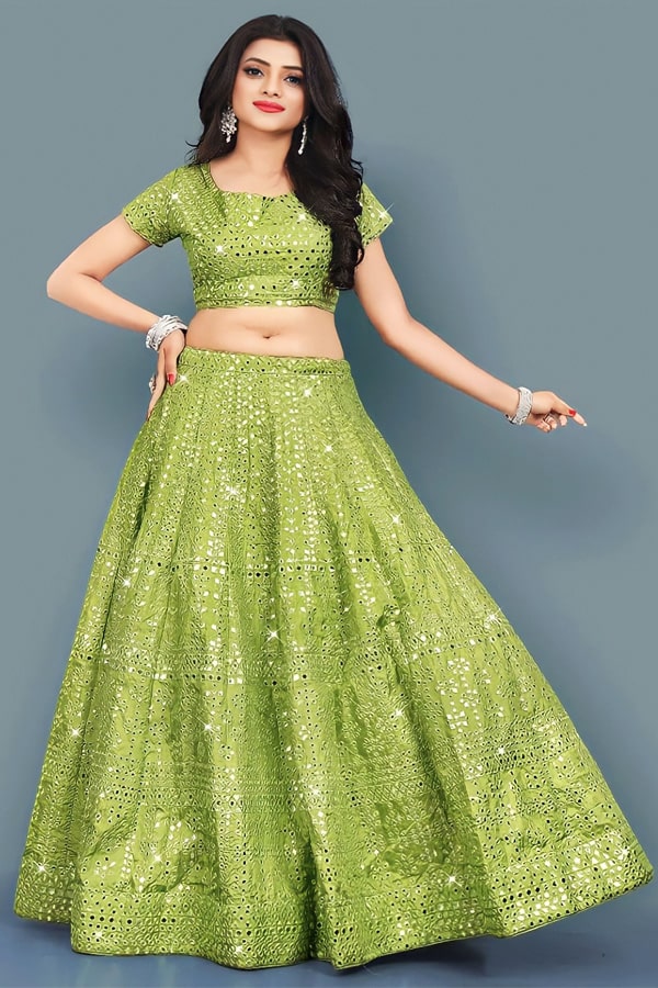 Mehendi Special Lehenga Design For Bride - Anaya Designer Studio