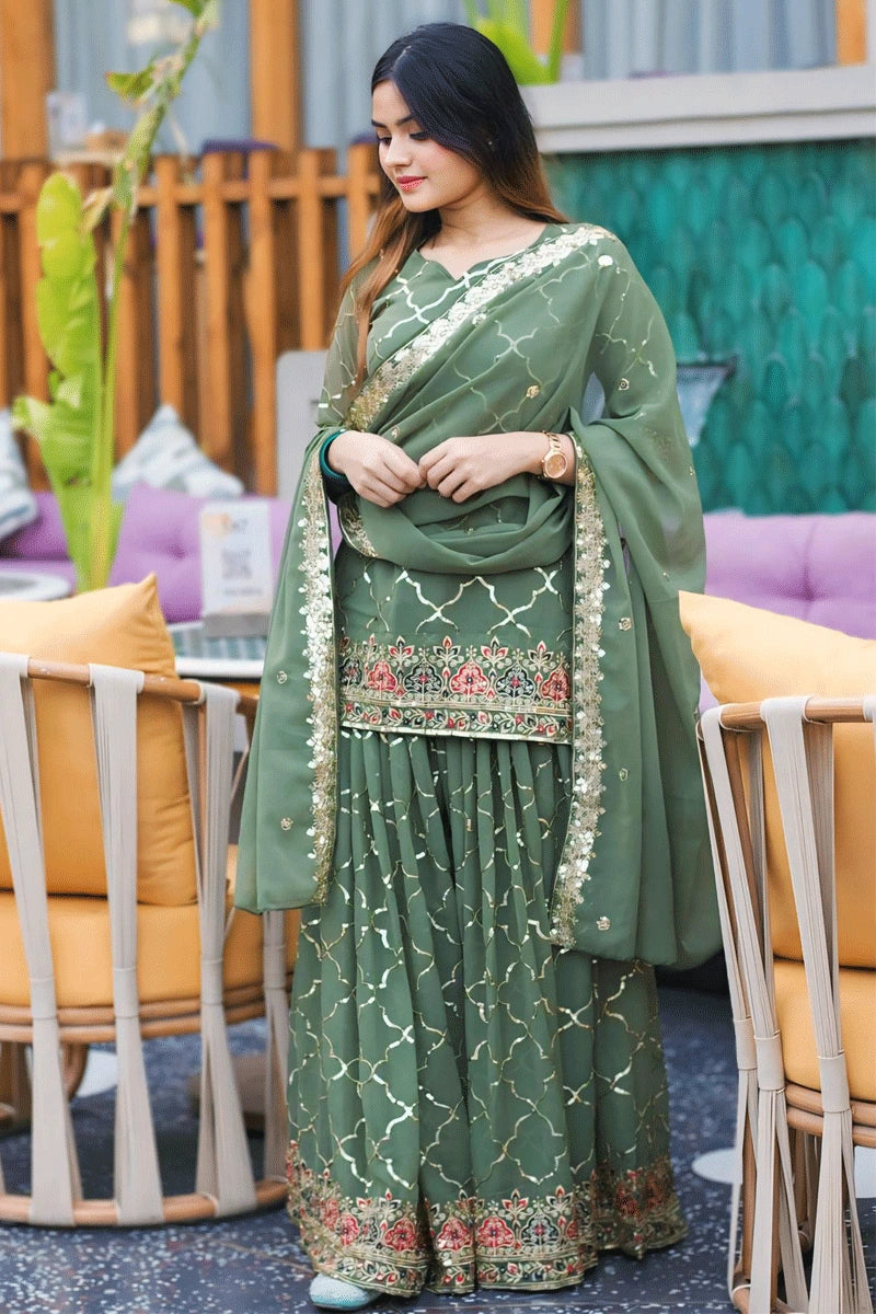 Simple plazo suit with price Heavy dupatta