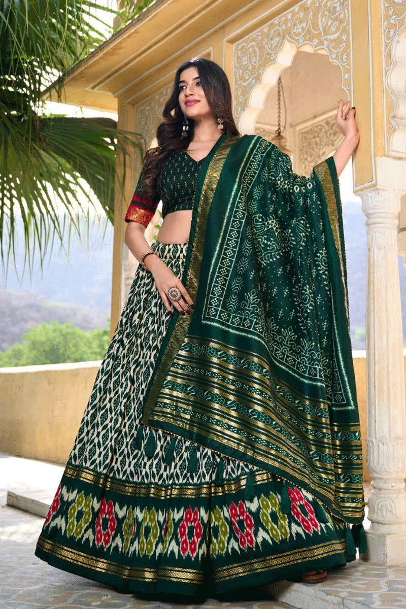 green chaniya choli for women