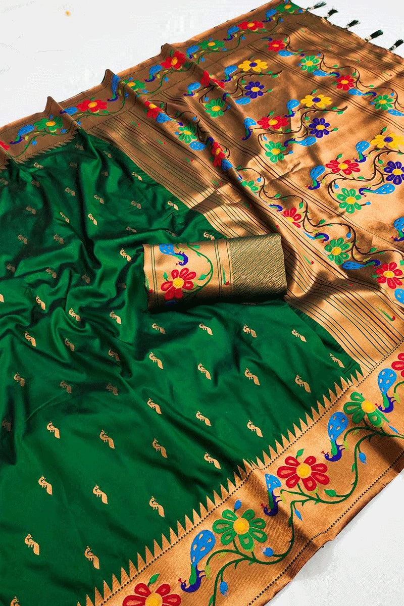 green color saree for wedding party