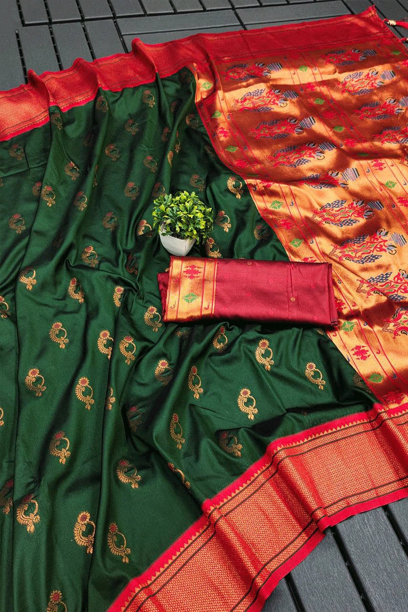 green color silk saree for wedding