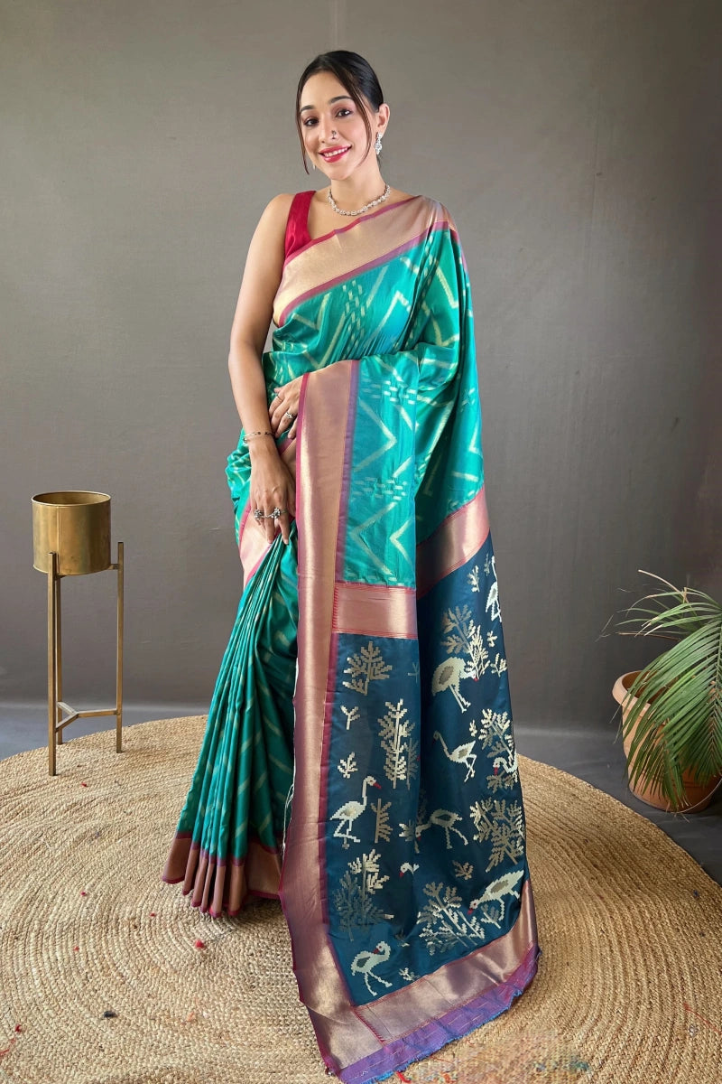 green colour silk saree for wedding 