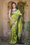 green lining designer saree for wedding