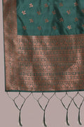 green dupatta half sareee