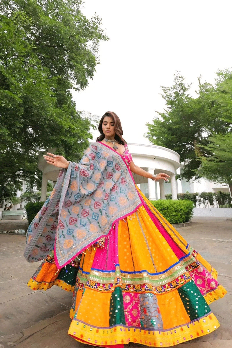 Heavy Flair Multi Color Chaniya Choli For Navratri