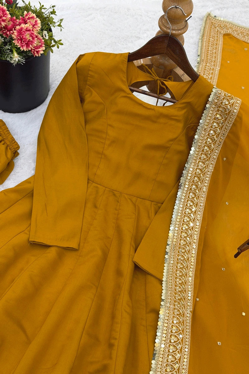 haldi special anarkali dress for girls
