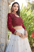 heavy fair red lehenga for wedding