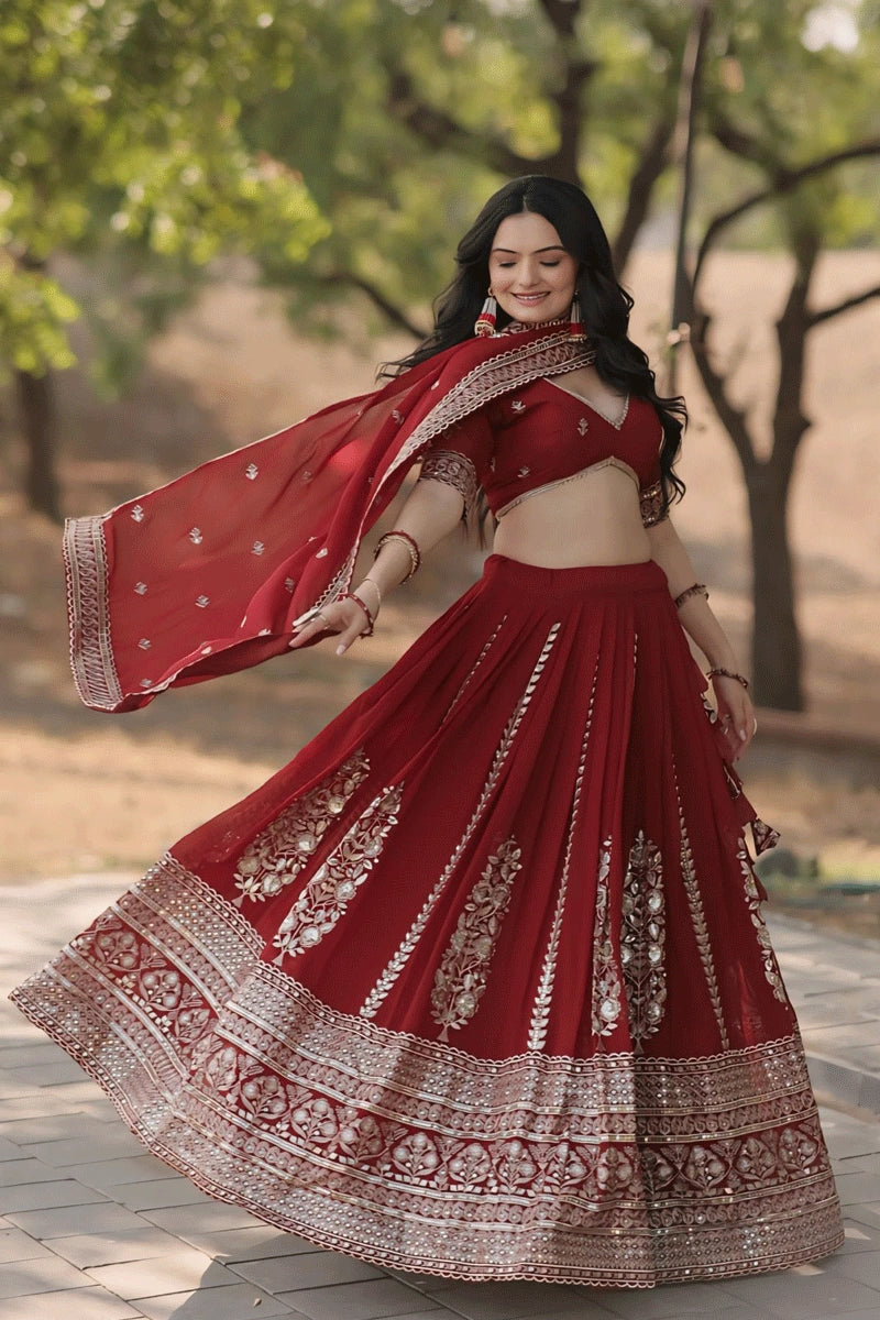 maroon colour lehenga choli