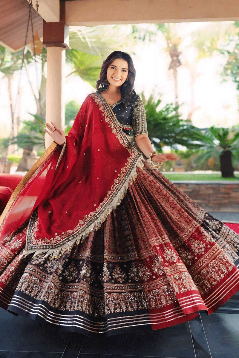 heavy flair dark lehenga choli for navratri