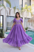 heavy flair embroidery gown