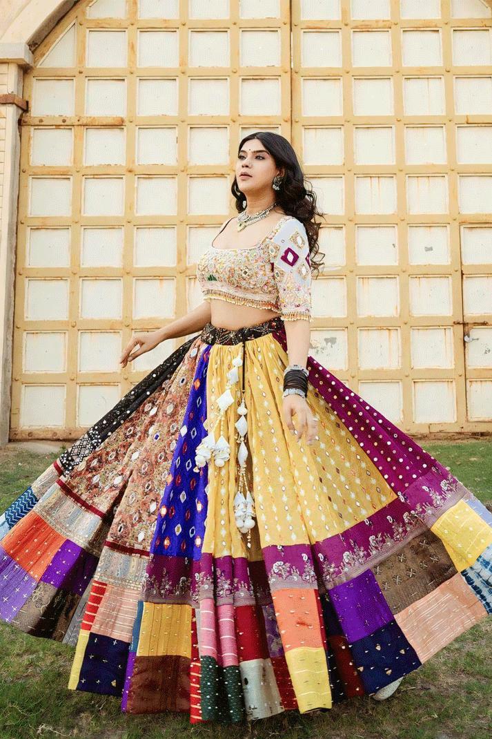 multi colour lehenga choli for navratri