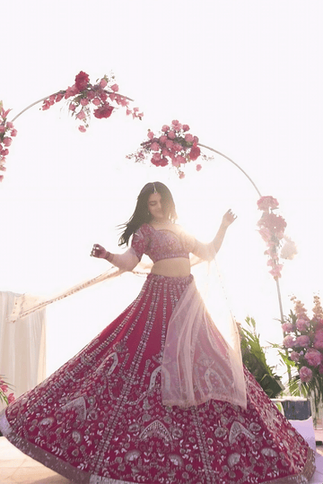 Silk Pink Bridal Lehenga For Engagement Ceremony In 2024