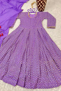 heavy flair purple gown for navratri