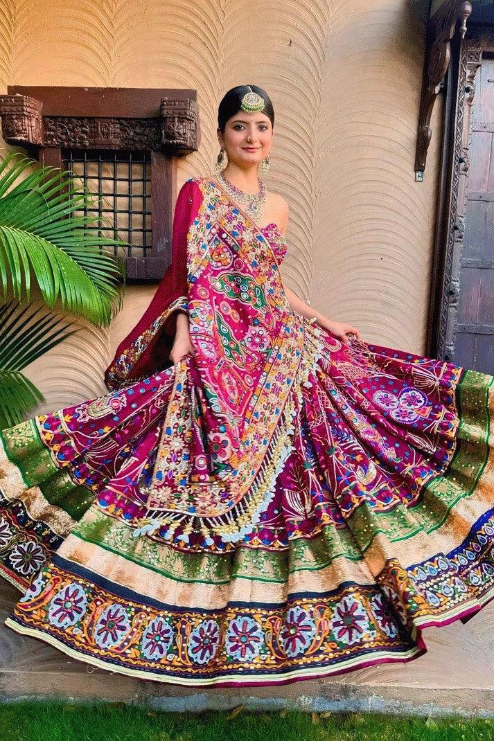 rani pink lehenga for navratri