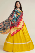 heavy flair yellow lehenga for navratri