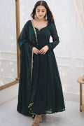 heavy flare green gown for mehendi