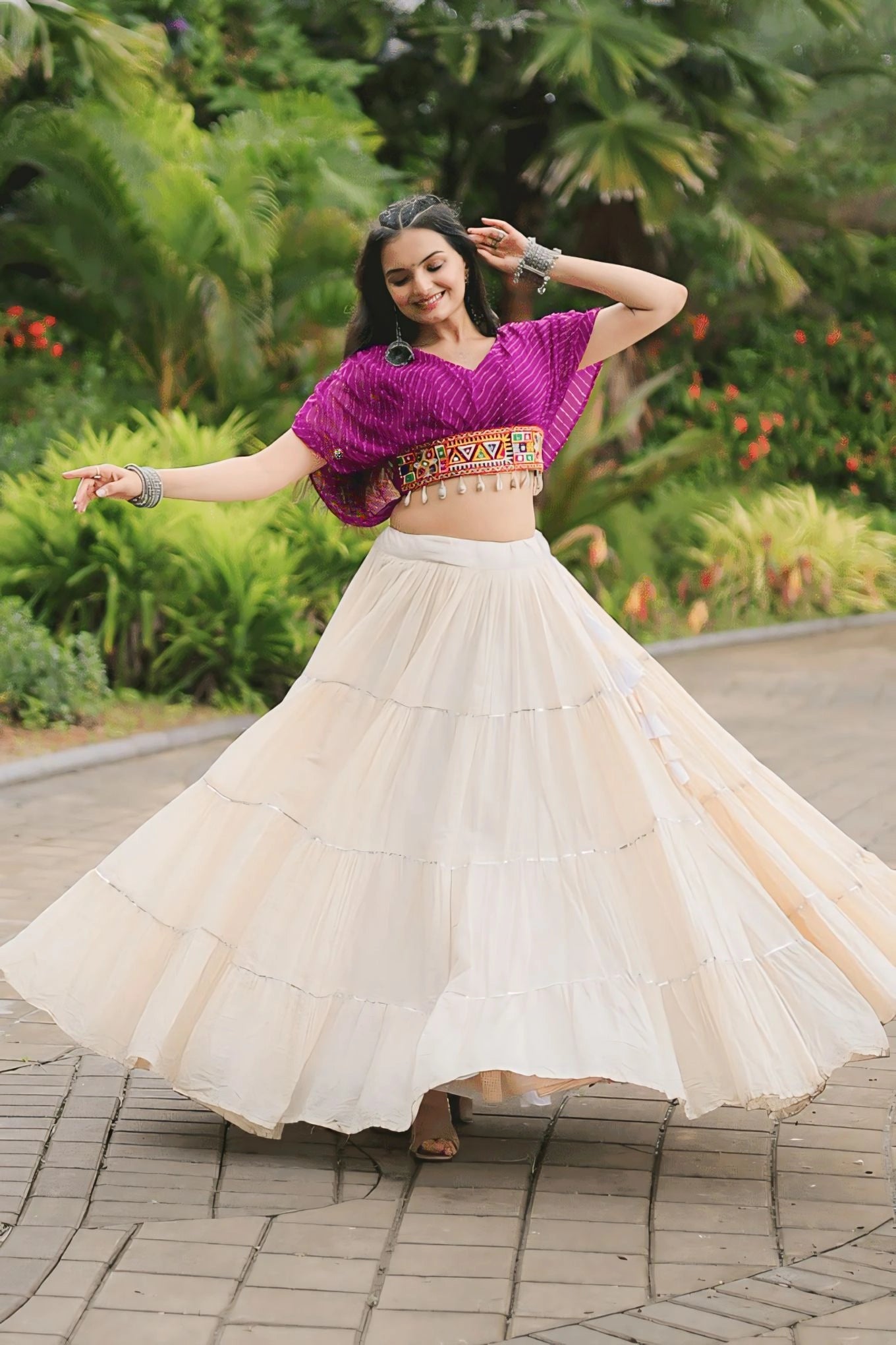 heavy flare lehenga for garba 