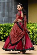 heavy flare maroon lehenga for navratri