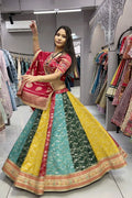 heavy flare multi colour lehenga 